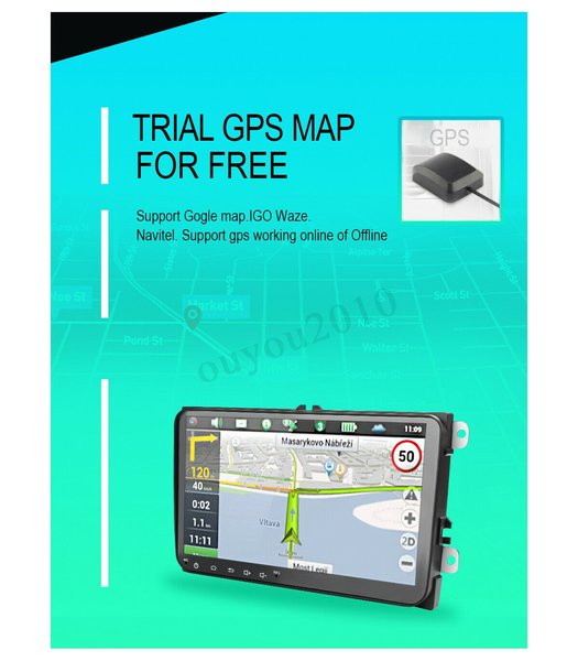 MP5 player navigatie gps auto Volkswagen pasat b6,